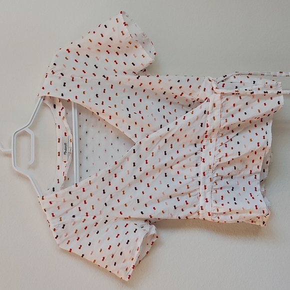 Madewell Ruffle-Hem Wrap Top in Clipdot size XXS - Picture 8 of 11